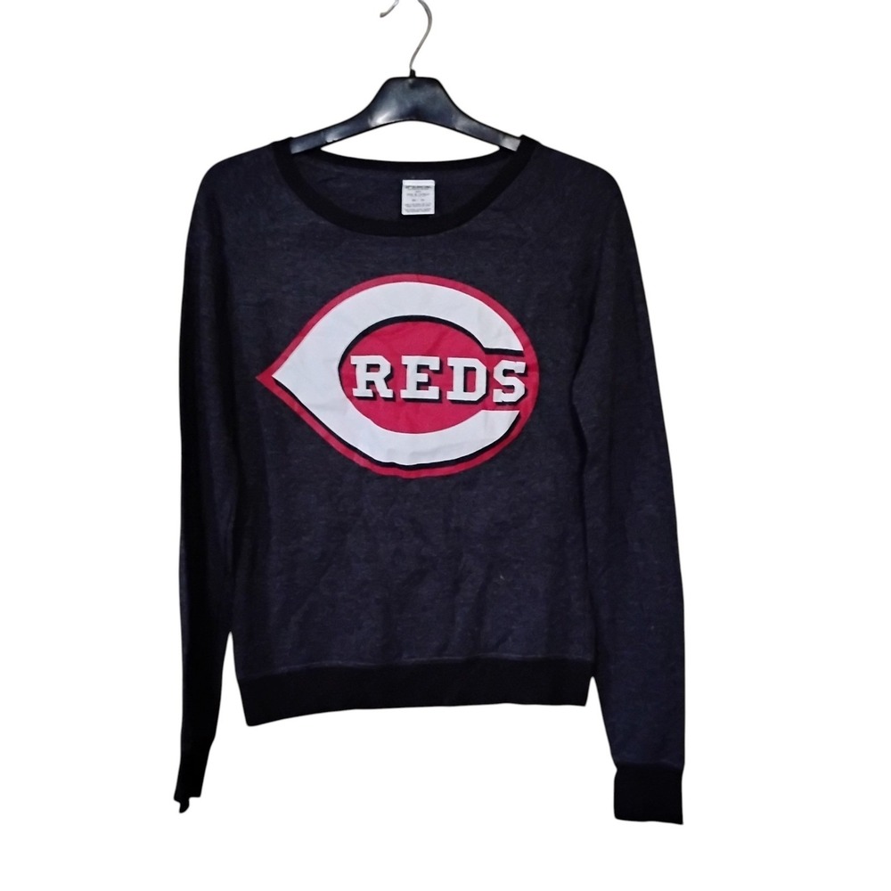 PINK Cincinnati Reds Sweatshirt Swing For The Fences XS Charcoal VS 5th & Ocean